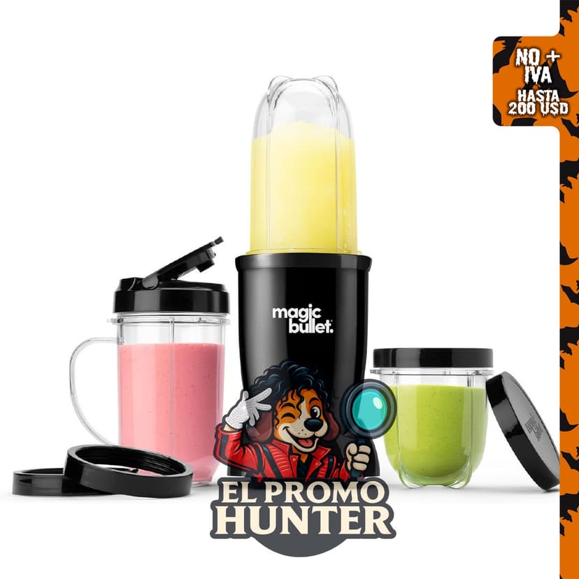 Magic Bullet® Batidora, pequeña, negra, juego de 11 piezas.