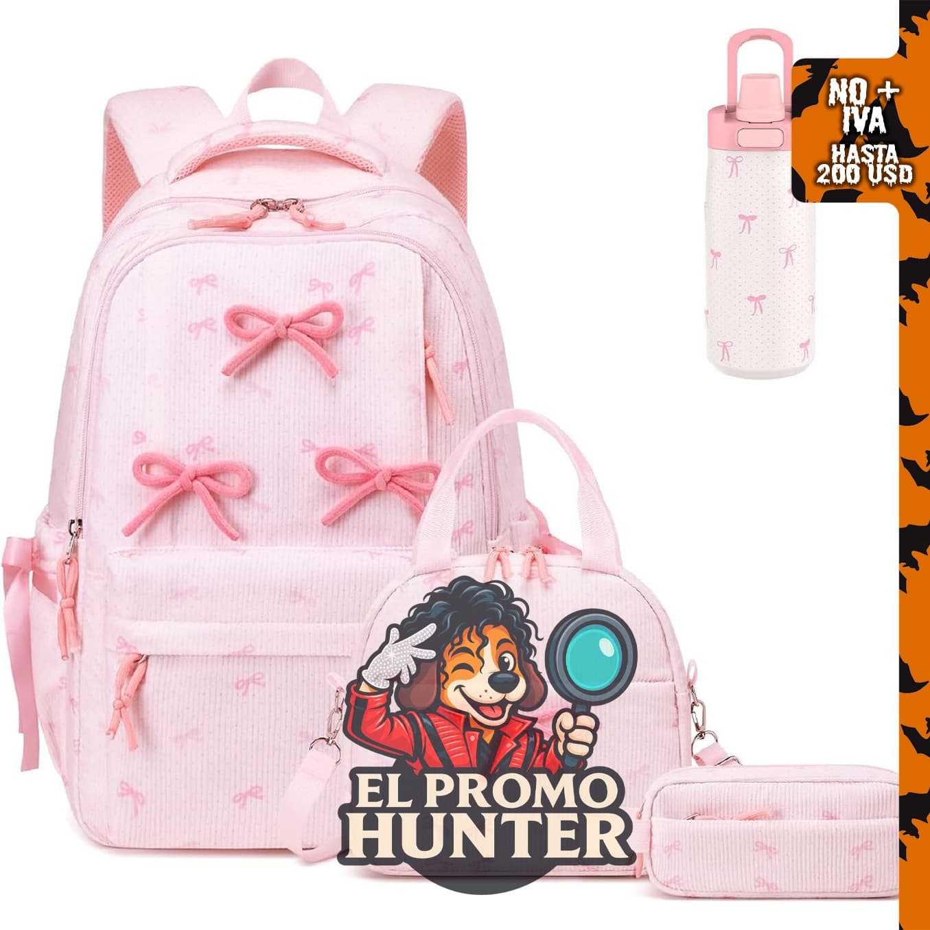 Mochila Similove en color rosa y blanco.
