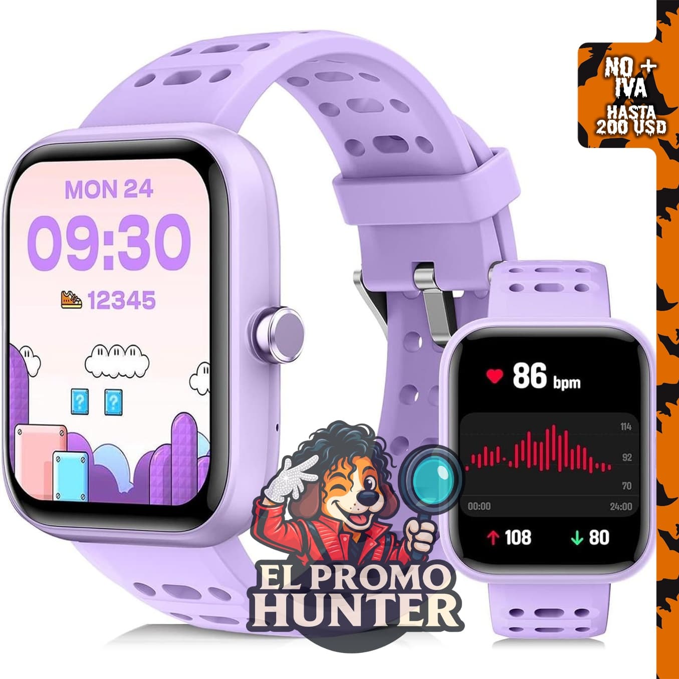 ENOMIR Reloj inteligente para niños con monitor de salud y juegos.