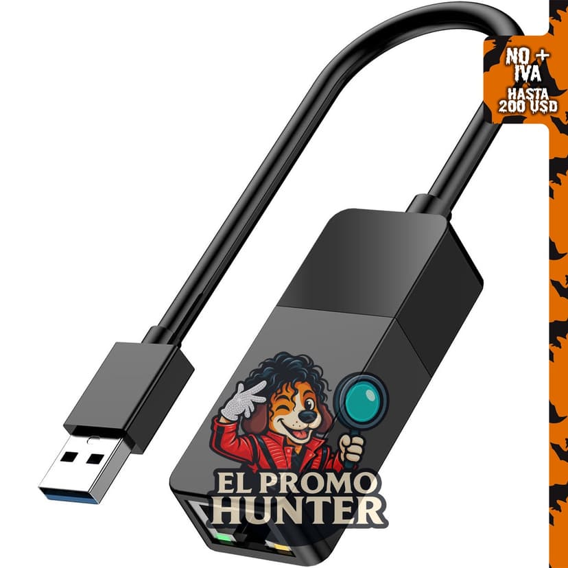 Adaptador USB 3.0 a Ethernet, USB A a Gigabit LAN.
