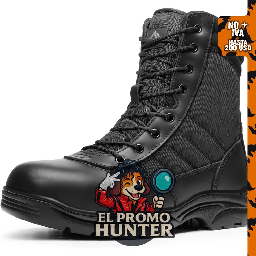 Botas de trabajo NORTIV 8 para hombre con punta de acero y cremallera.