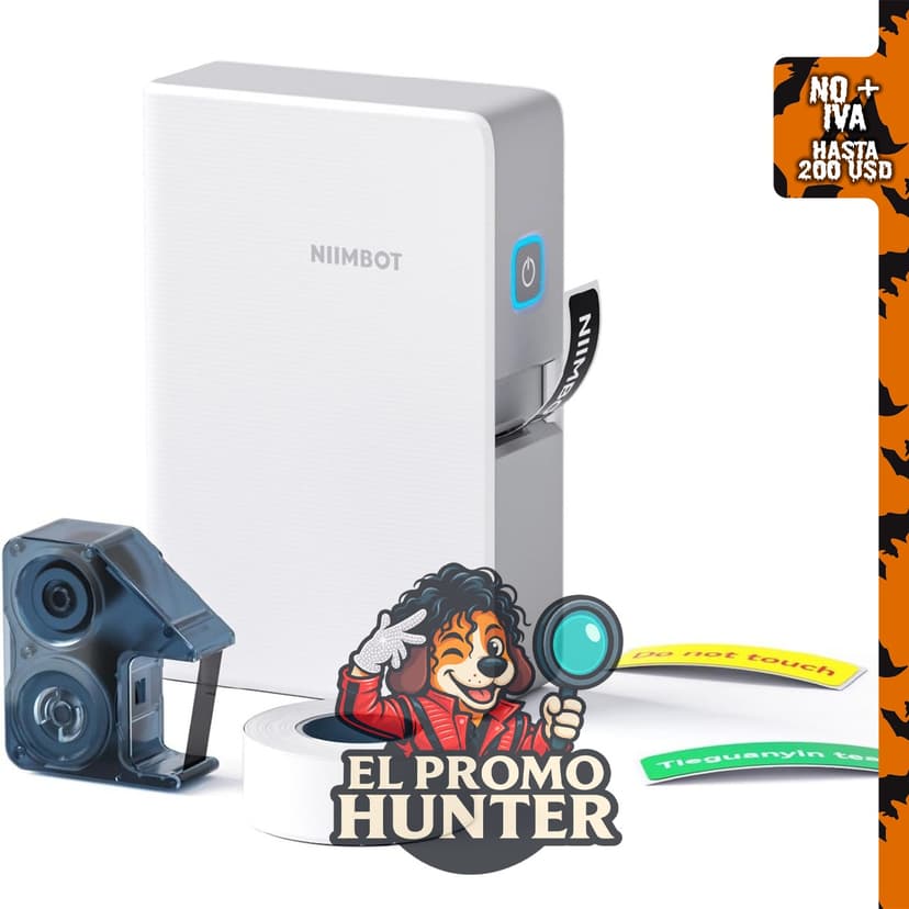 NIIMBOT N1, impresora de etiquetas Bluetooth portátil, recargable, compatible con cintas de color.