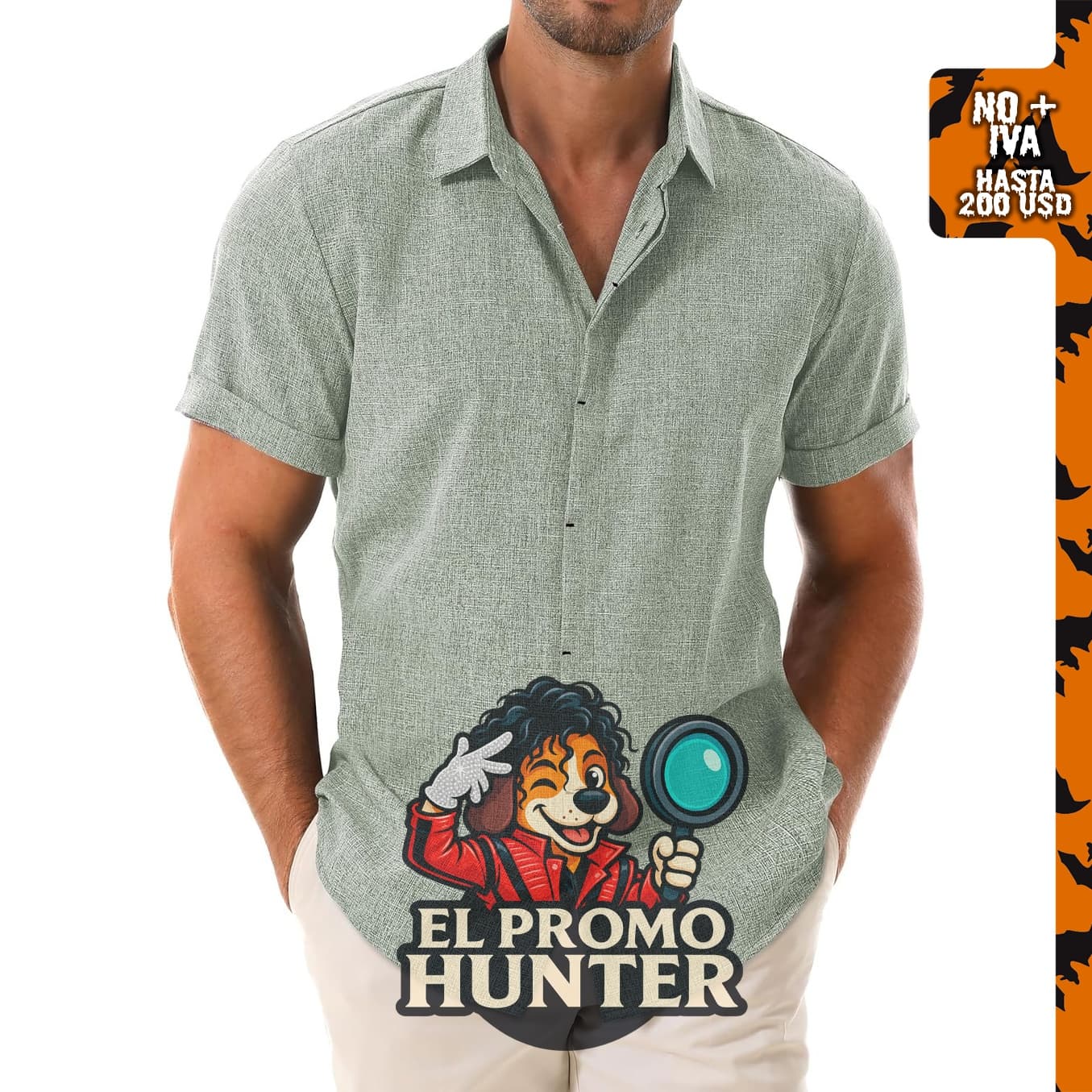 Camisa de playa casual para hombre, con botones y manga corta.