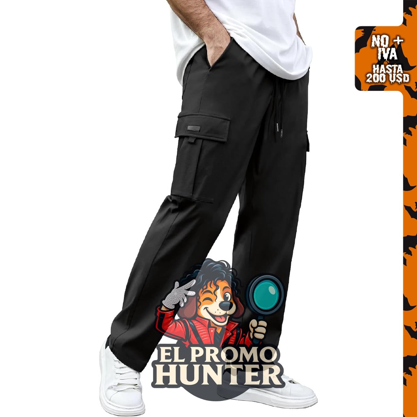 PLEPAN Pantalones cargo elásticos para hombre, diseño casual con múltiples bolsillos.