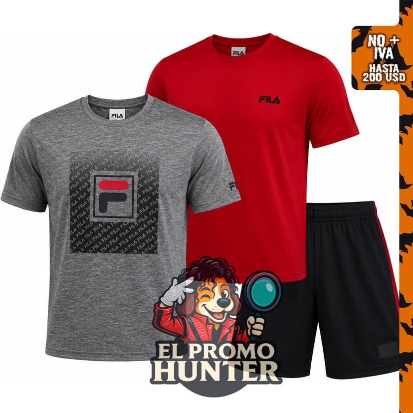 Conjunto de pantalones cortos para niños Fila, incluye 3 piezas: camisetas gráficas de manga corta y pantalones cortos de baloncesto de malla.