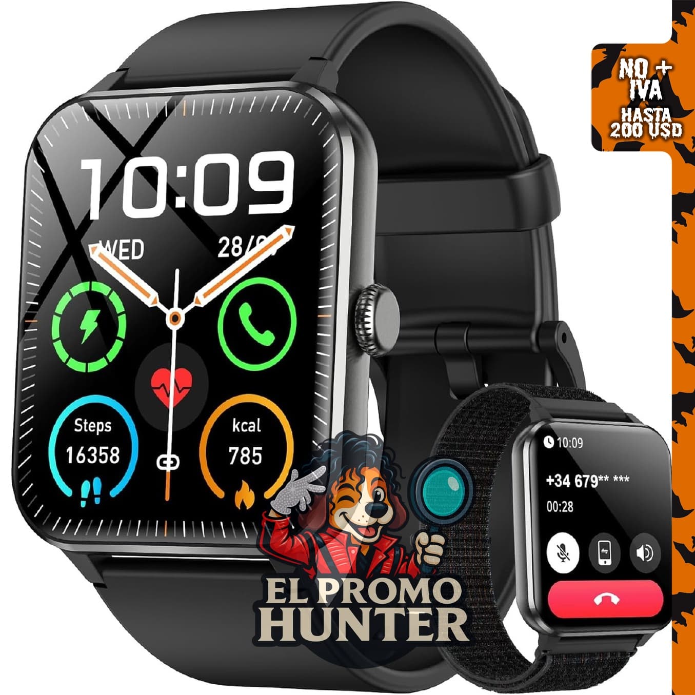 Reloj inteligente Blackview 2026 con monitoreo de frecuencia cardíaca, SpO2 y sueño, resistente al agua IP68.