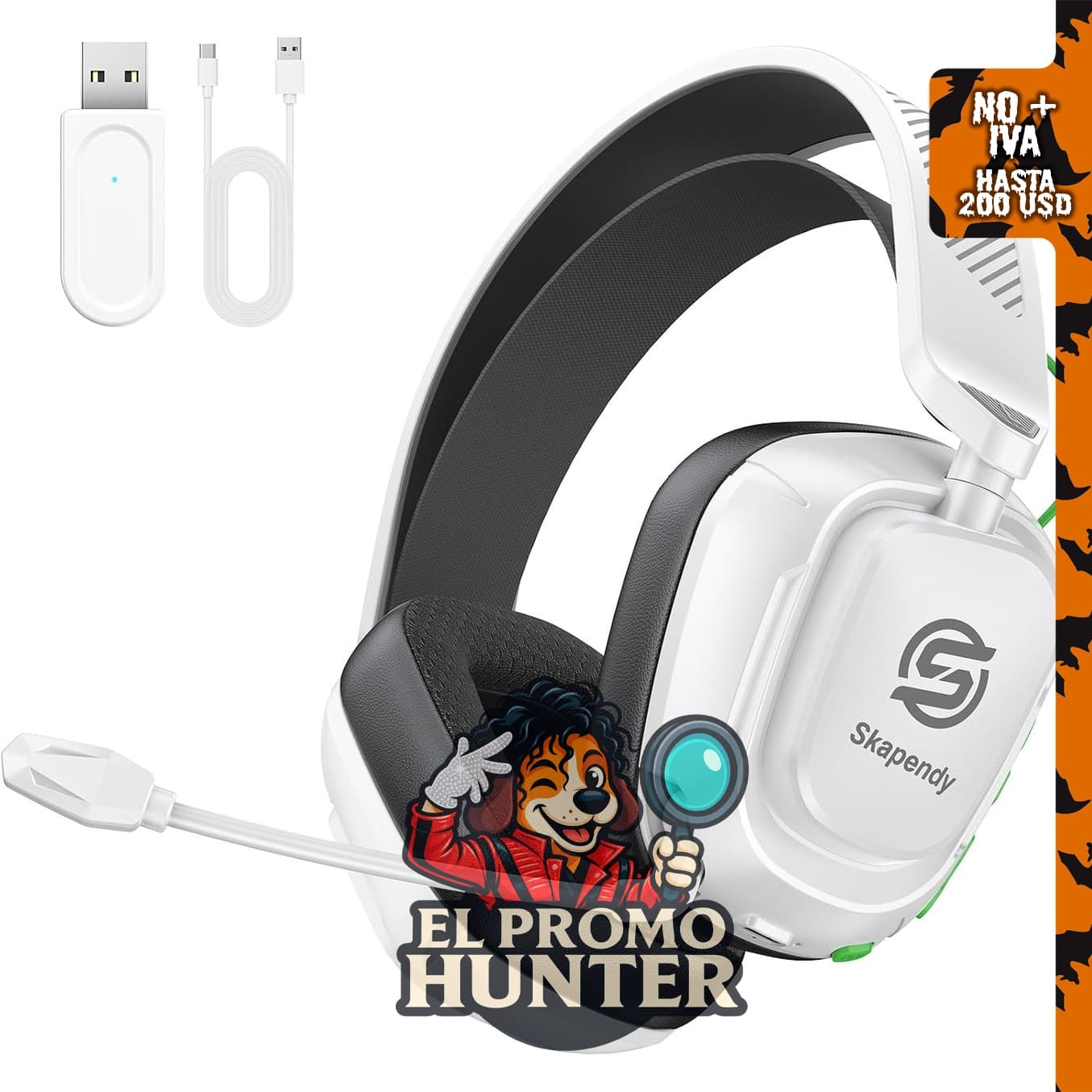 SKAPENDY Auriculares Inalámbricos para PS5, PS4, PC, Switch y Mac, 100 horas de duración de batería.