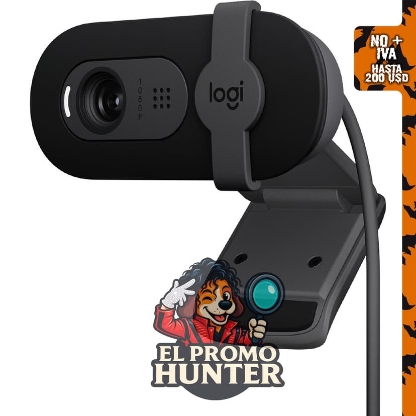 Logitech Brio 101 Webcam Full HD 1080p para streaming y reuniones.