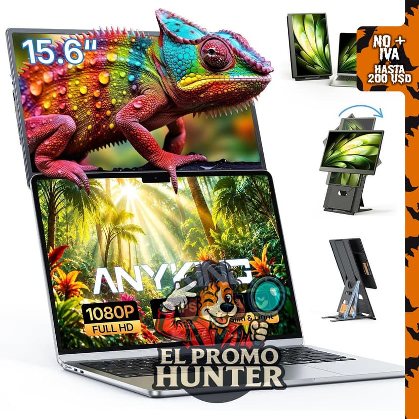 Extensor de pantalla portátil de 15.6", 5 modos de uso.