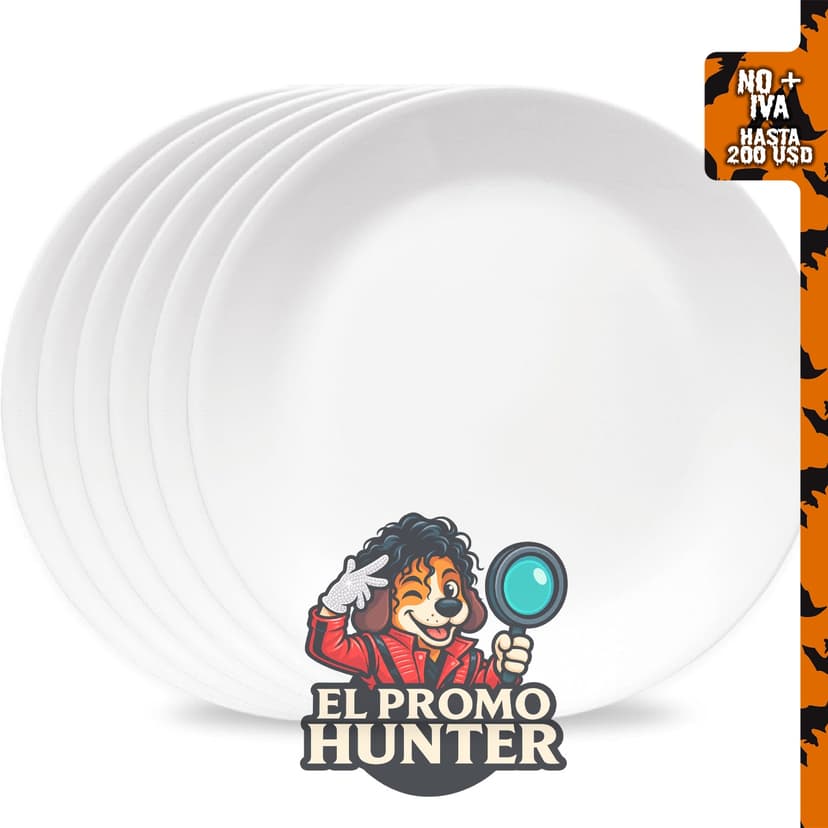 Set de 6 platos rojos rubí Corelle Livingware, aptos para almuerzo y cena.