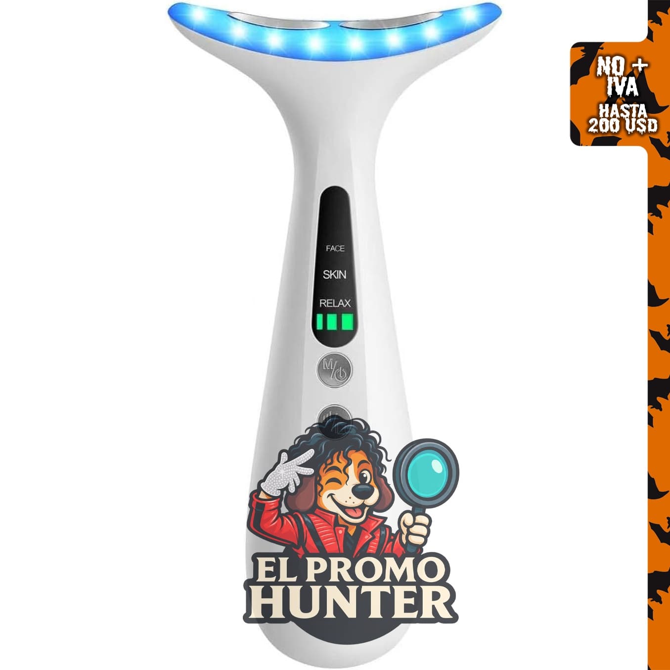 Masajeador facial de cuello portátil RNAIX, con calor y vibración, recargable por USB y 3 velocidades.