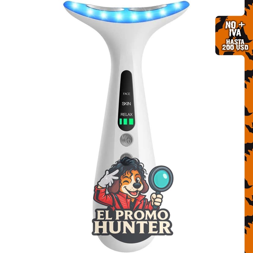 Masajeador facial de cuello portátil RNAIX, con calor y vibración, recargable por USB y 3 velocidades.