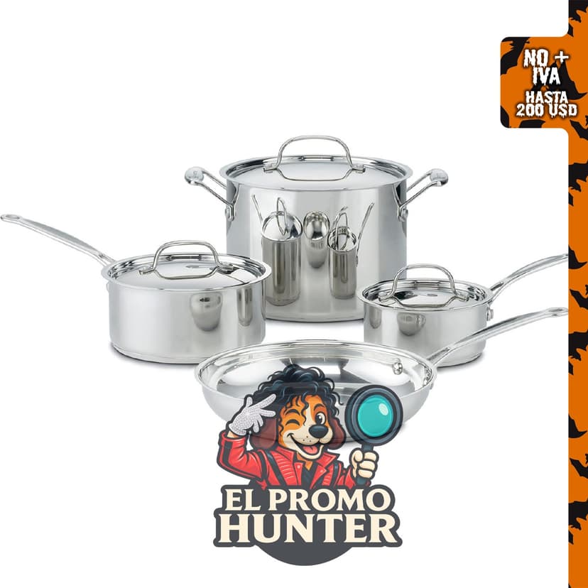 Cuisinart Juego de utensilios de cocina de 7 piezas, colección Chef's Classic de acero inoxidable.