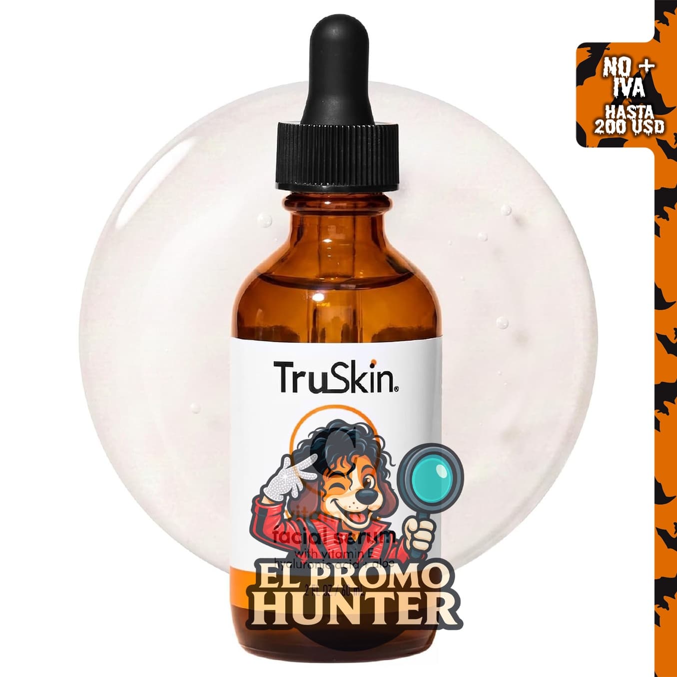TruSkin Suero facial con vitamina C, ácido hialurónico y vitamina E para un tono de piel uniforme.