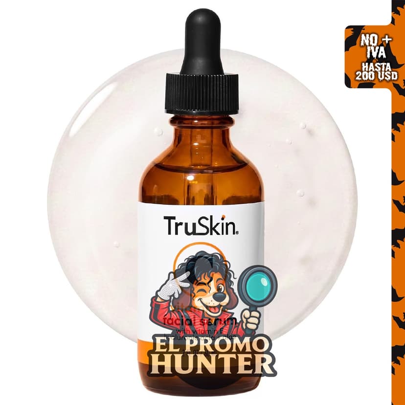 TruSkin Suero facial con vitamina C, ácido hialurónico y vitamina E para un tono de piel uniforme.