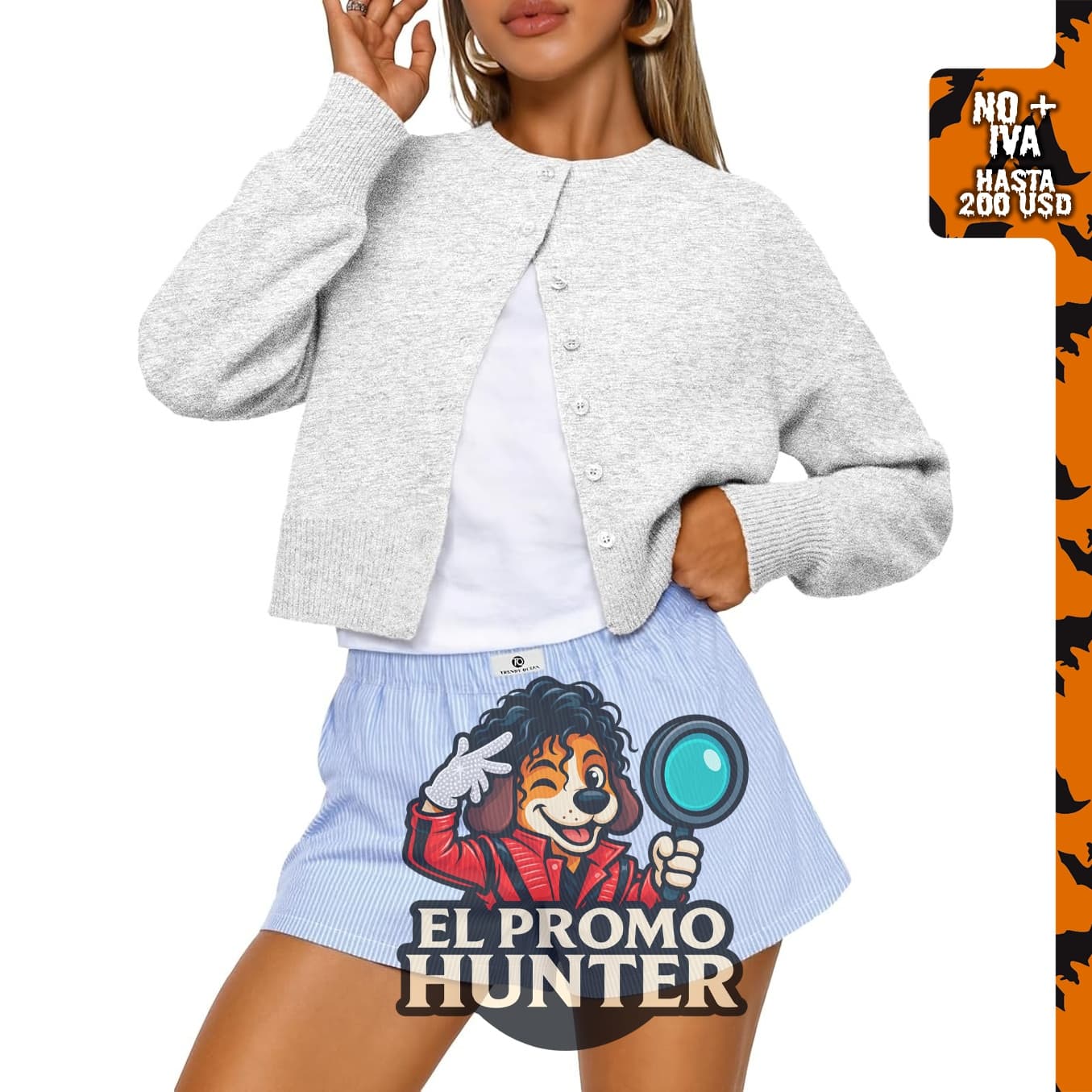 Suéter tipo cárdigan recortado Trendy Queen para mujer.