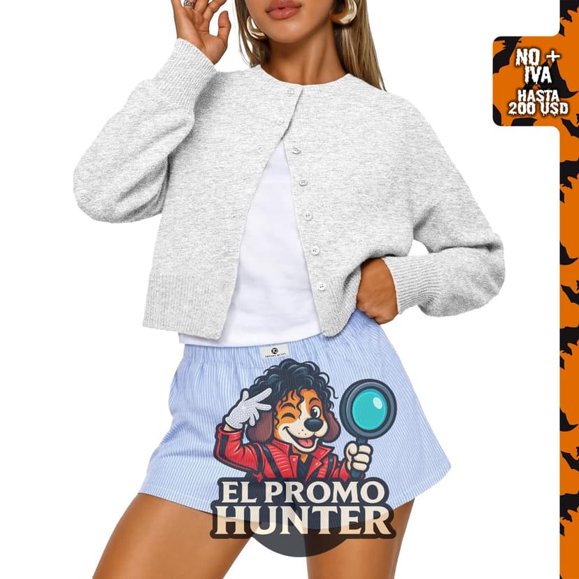 Suéter tipo cárdigan recortado Trendy Queen para mujer.