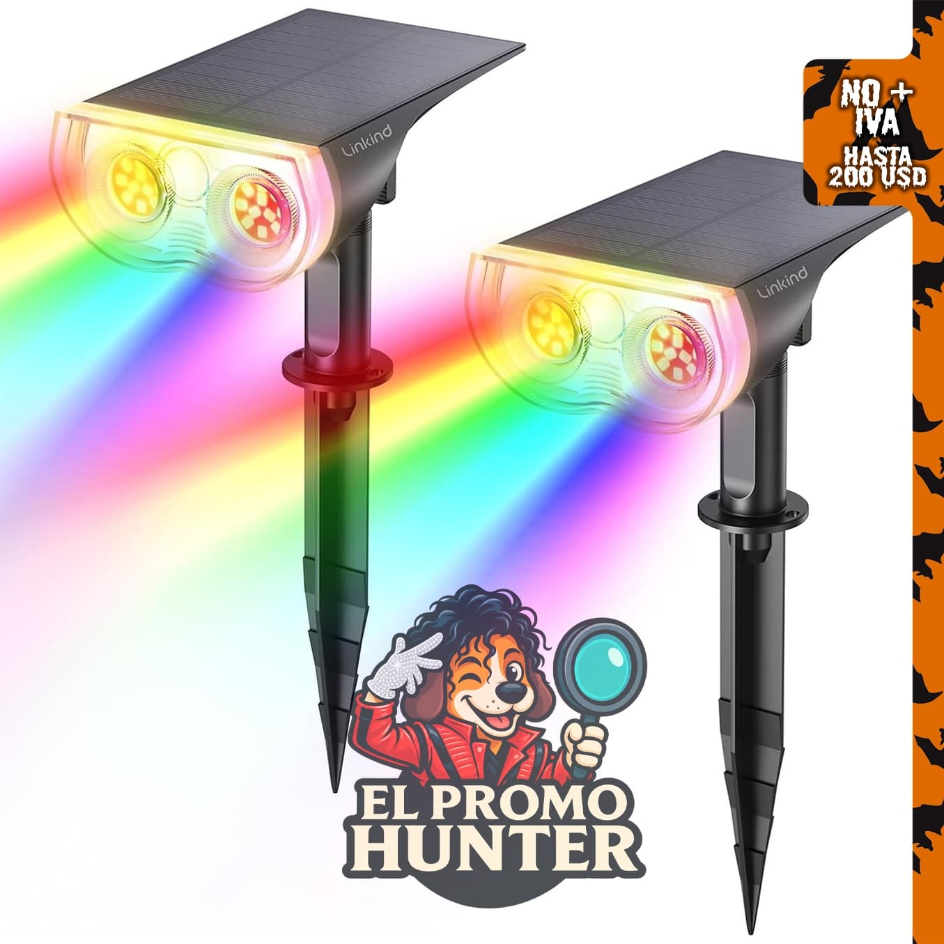 Linkind Luces solares de Halloween para exteriores, impermeables.
