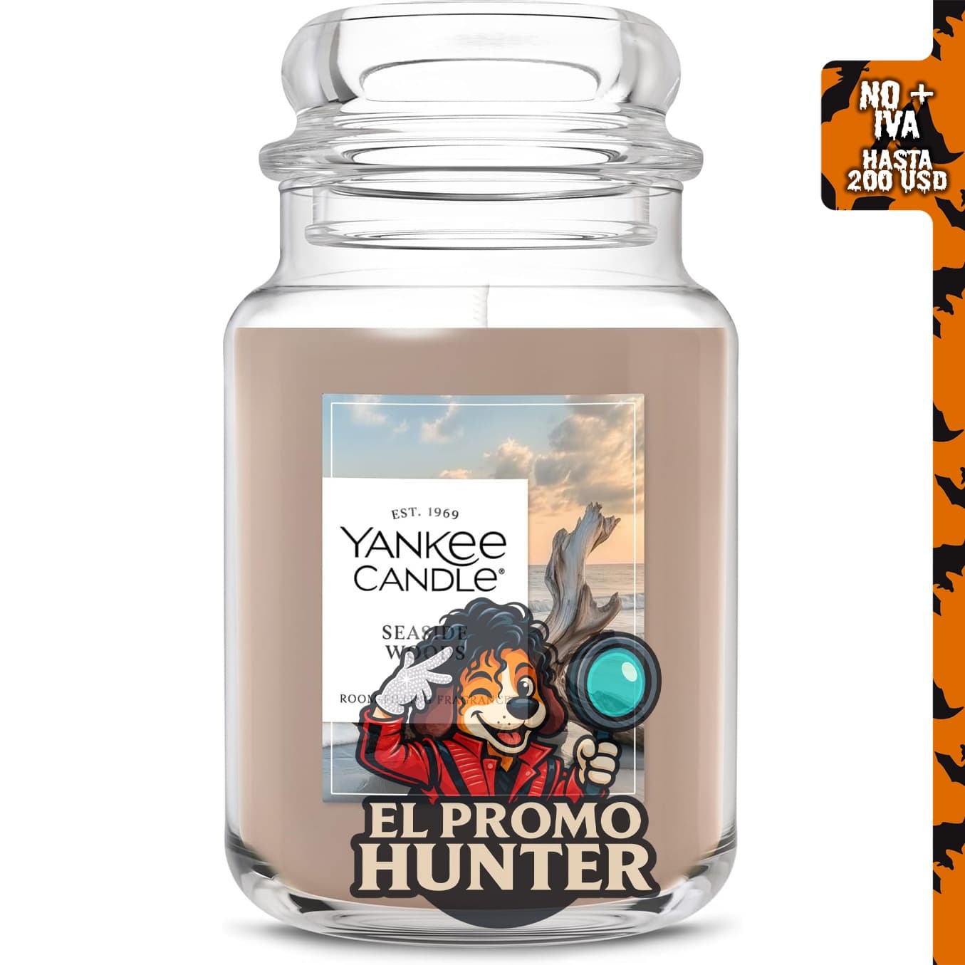 Yankee Candle Seaside Woods, vela perfumada en tarro grande de 22 oz (623 g), hasta 150 horas de combustión.