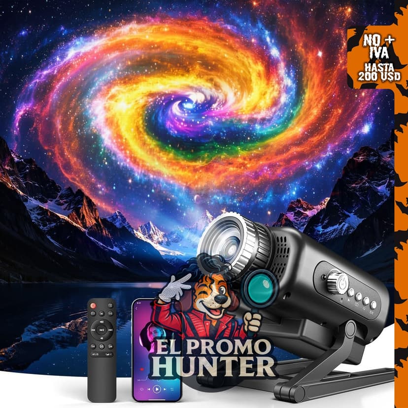 Proyector de estrellas One Fire 3D Galaxy con 65 escenas y altavoz Bluetooth.