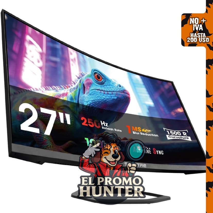 Monitor curvo Sceptre de 27" (68.6 cm) 1080p 1500R, 250Hz, DisplayPort x2, HDMI x2, 100% sRGB, 1ms, altavoces integrados.