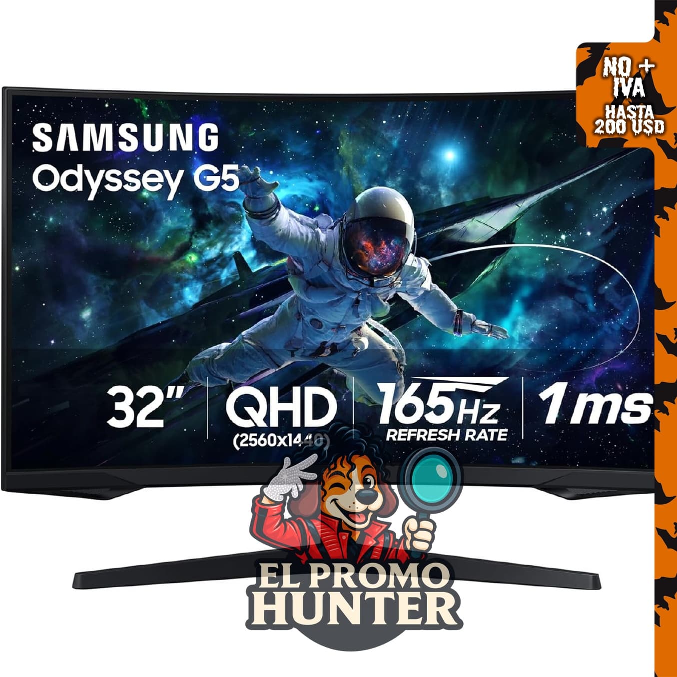 Monitor Curvo Samsung Odyssey G55C de 32" QHD 1000R.