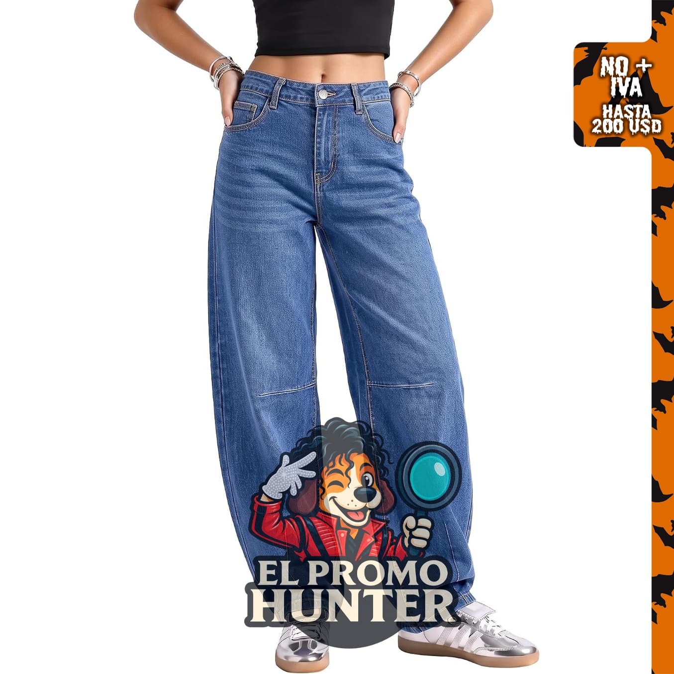 Utyful Barril Jeans para mujer, de cintura alta, elásticos.