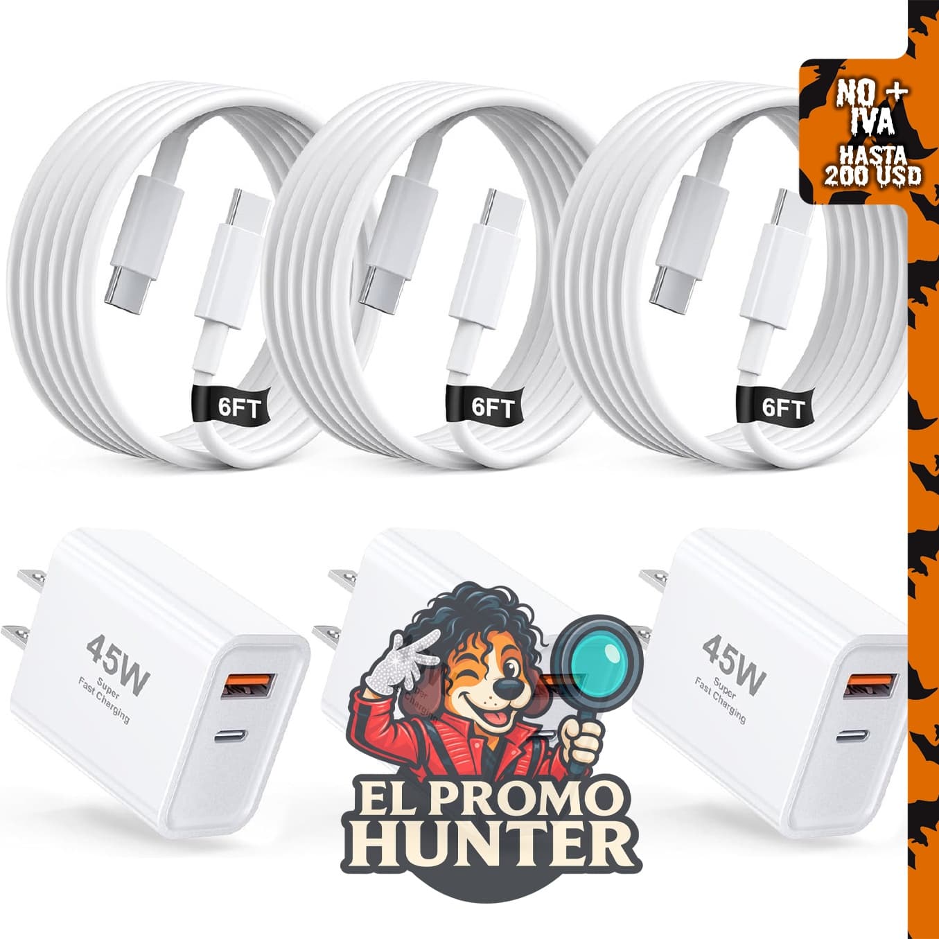 Cargador rápido USB C para iPhone 17, 16 y 15.