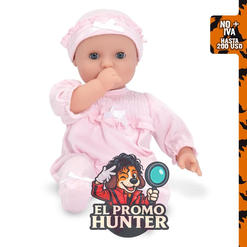 Melissa & Doug Mine to Love Jenna - Muñeca de bebé de 30.5 cm con ojos móviles y chupete.