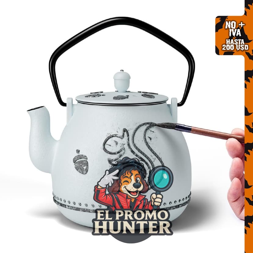 Tetera Toptier de hierro fundido con infusor extraíble, capacidad de 32 onzas (950 ml), apta para estufa.