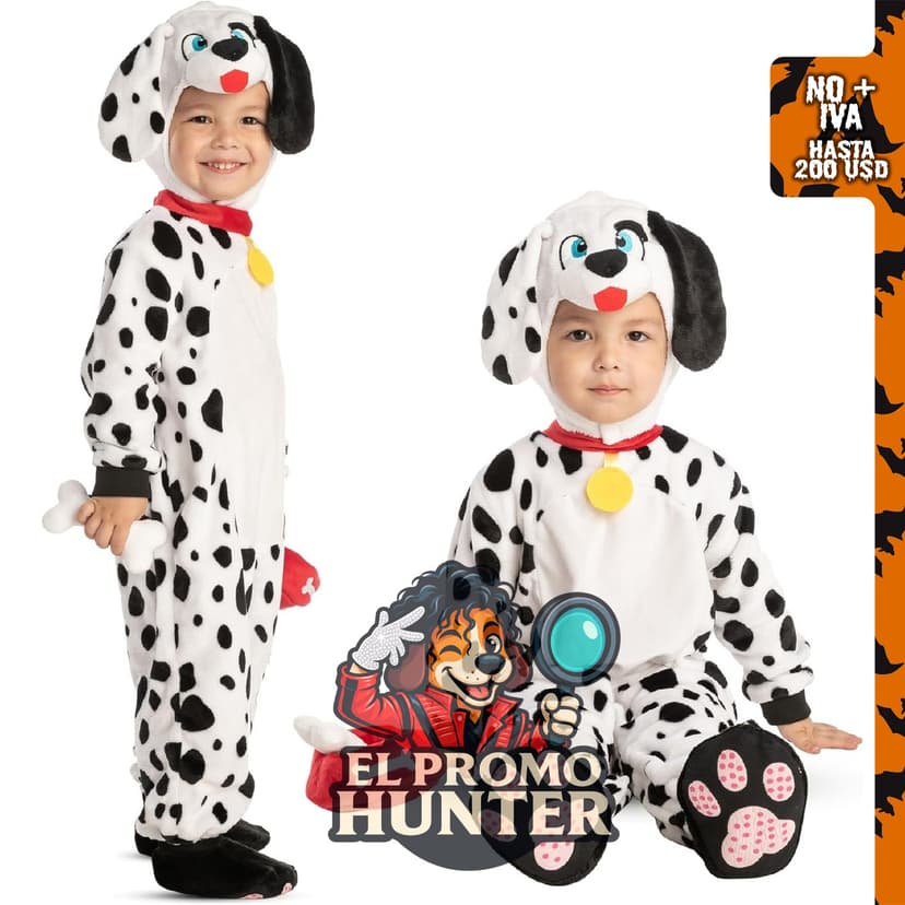 Disfraz de dalmata para bebé de Spooktacular Creations, ideal para fiestas de Halloween.