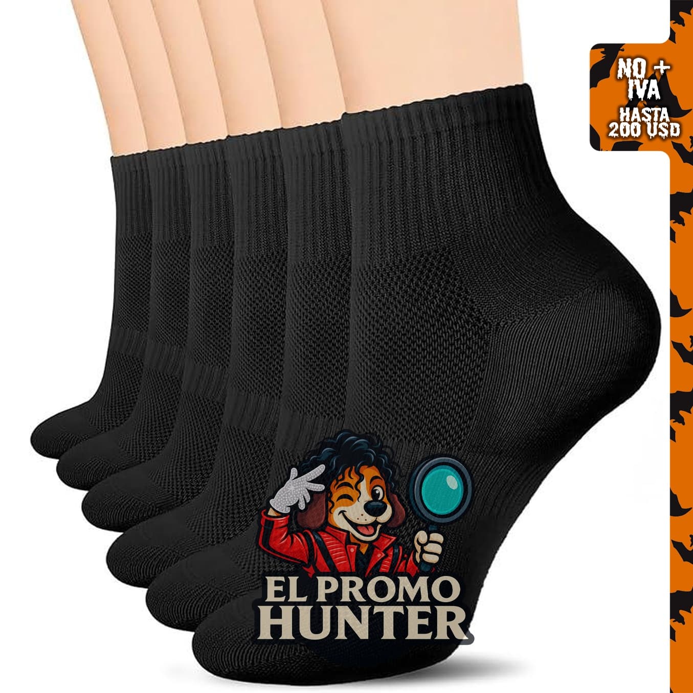 Ipletix 6 pares de calcetines tobilleros de algodón transpirables para mujeres.