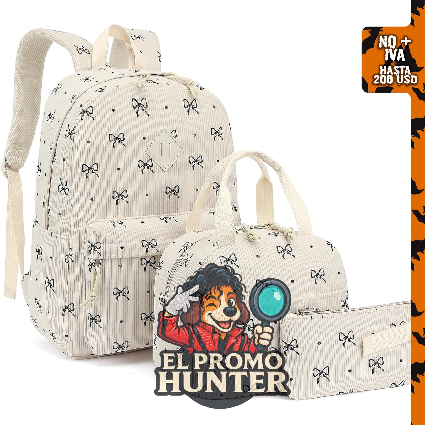 Mochila escolar Dezcrab con lonchera y estuche para lápices, diseñada para niñas y adolescentes.