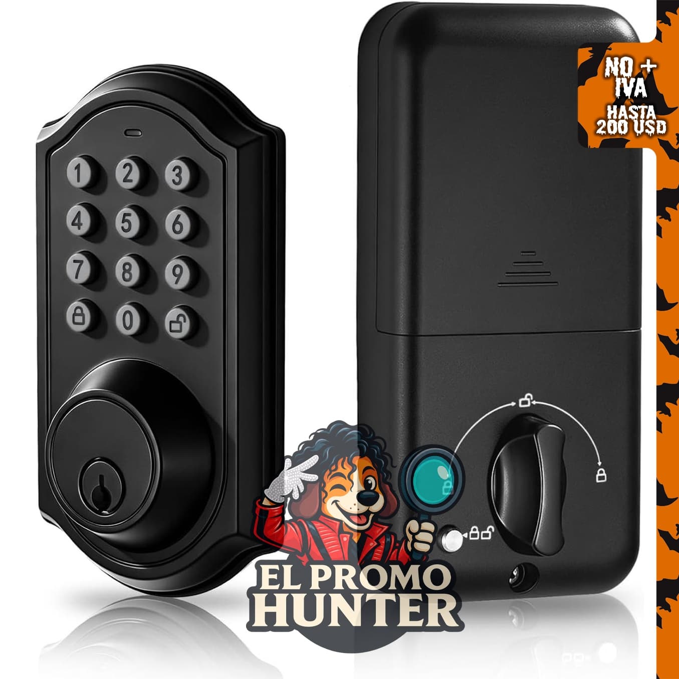 Cerradura de puerta de entrada sin llave con teclado, cerrojo electrónico.