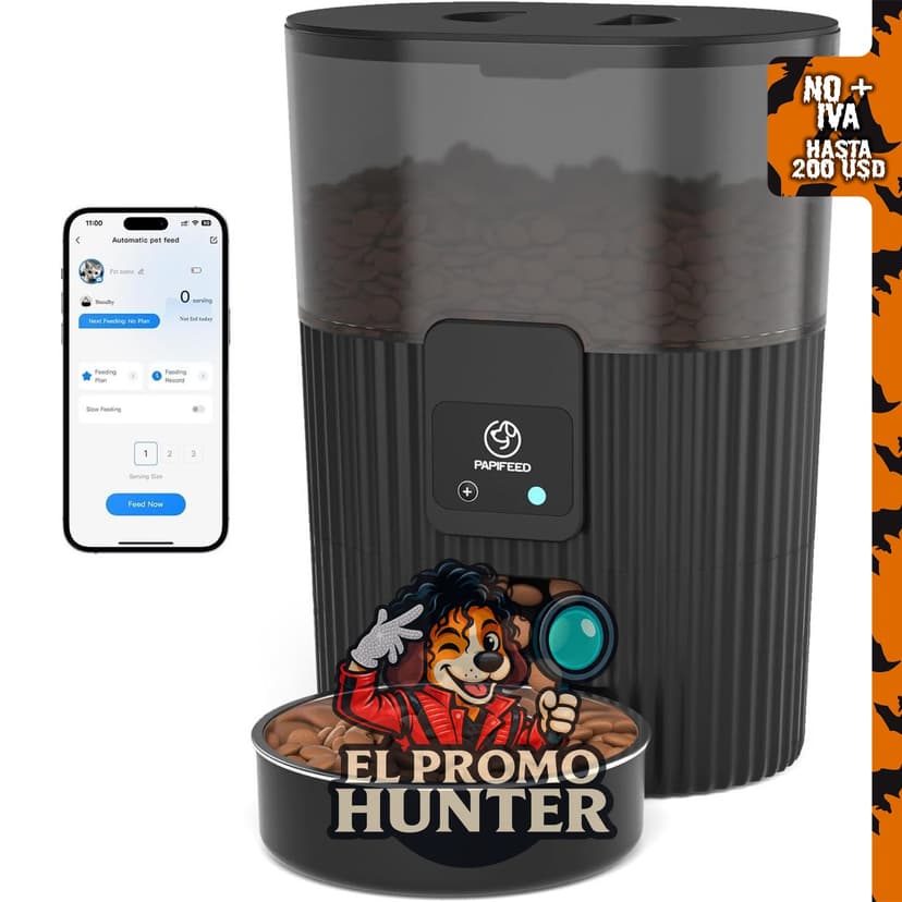 PAPIFEED Comedero automático para gatos, dispensador de alimentos de 3 litros para alimentos secos.