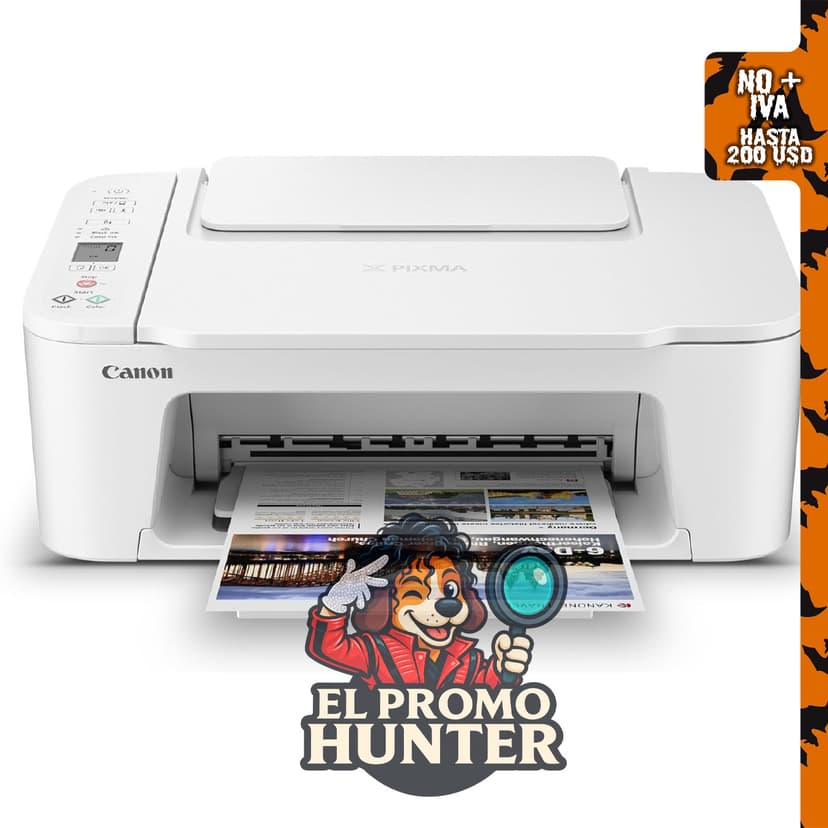 Canon PIXMA TS3720 Impresora inalámbrica todo en uno, color blanco.