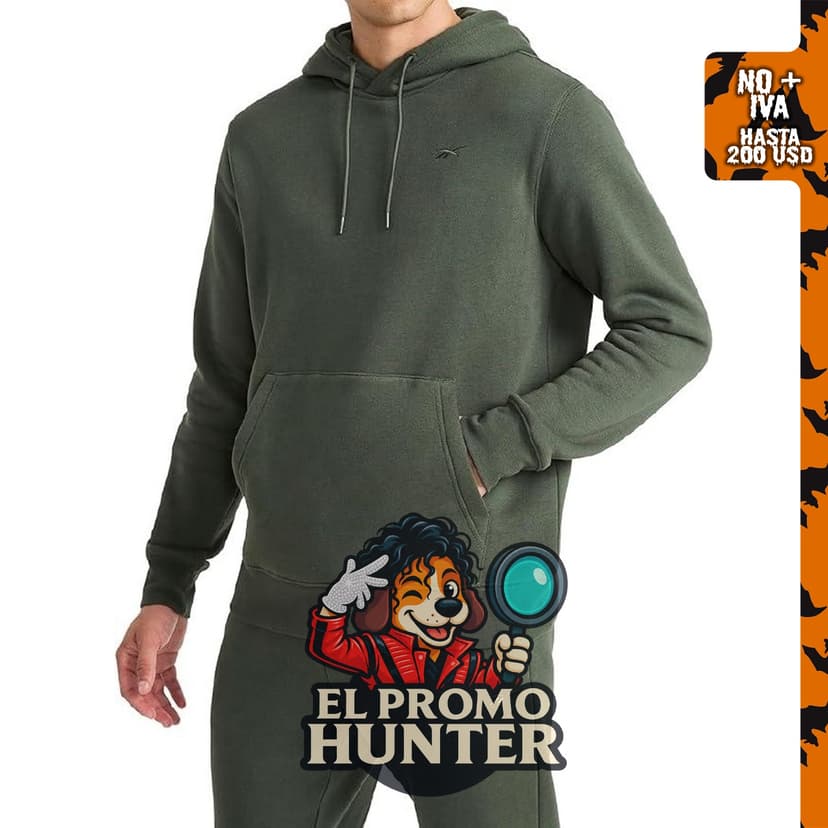 Sudadera Reebok Finisher para hombre, ajuste estándar, fabricada en mezcla de algodón y poliéster.