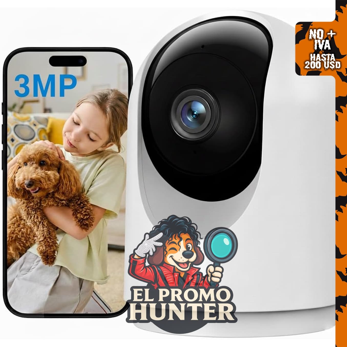 GNCC Cámara de seguridad interior 2K para monitoreo de bebés y mascotas.