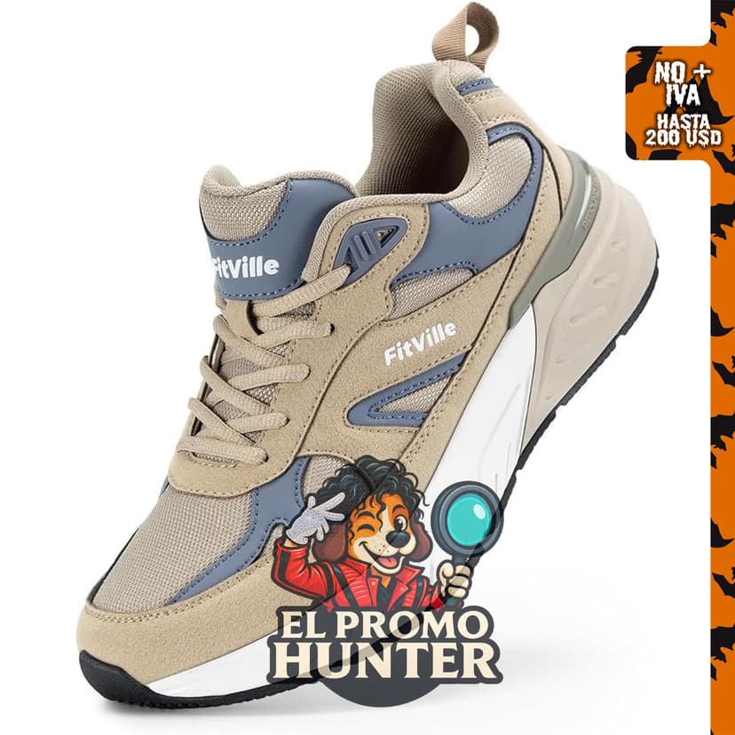 FitVille Rebound NEO V1, zapatos de caminar anchos para hombre con soporte de arco.
