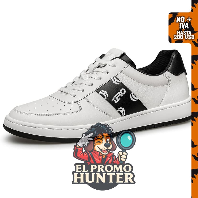 ZRO Zapatos deportivos casuales de cuero para hombre, transpirables de piel de vaca auténtica.