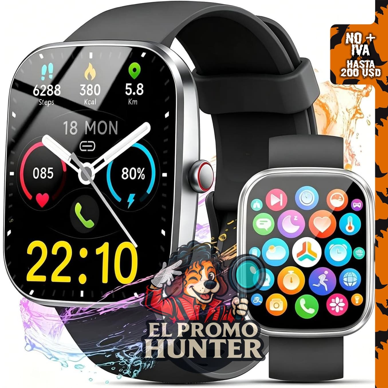 Reloj inteligente de 1.91 pulgadas para hombres.