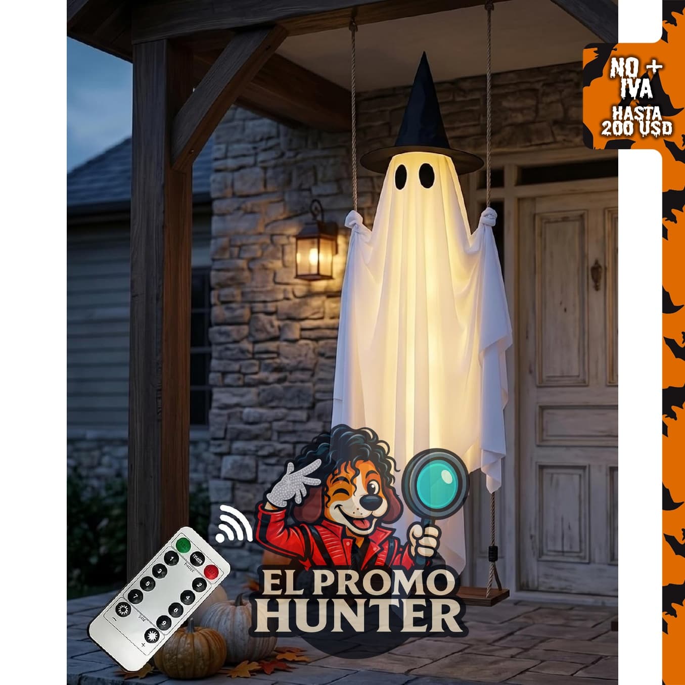 Fantasma oscilante de Halloween de 5 pies para decoración exterior.
