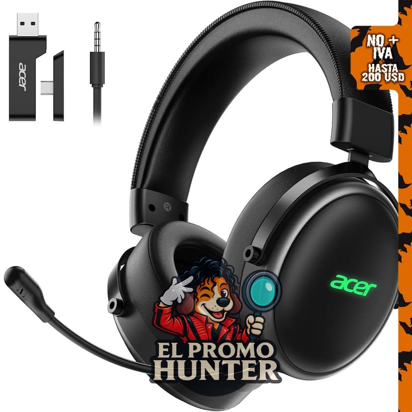 Acer Auriculares para juegos con marco de aluminio, compatibles con PS5, PS4 y Switch.