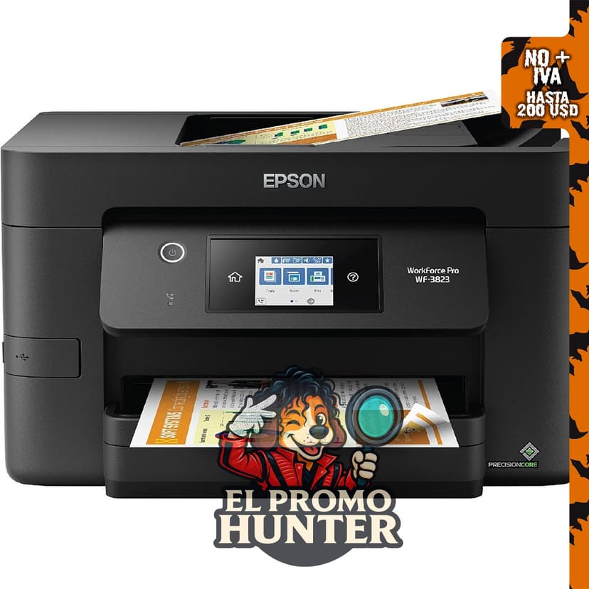 Impresora multifuncional a color Epson Workforce Pro WF-3823, inyección de tinta.