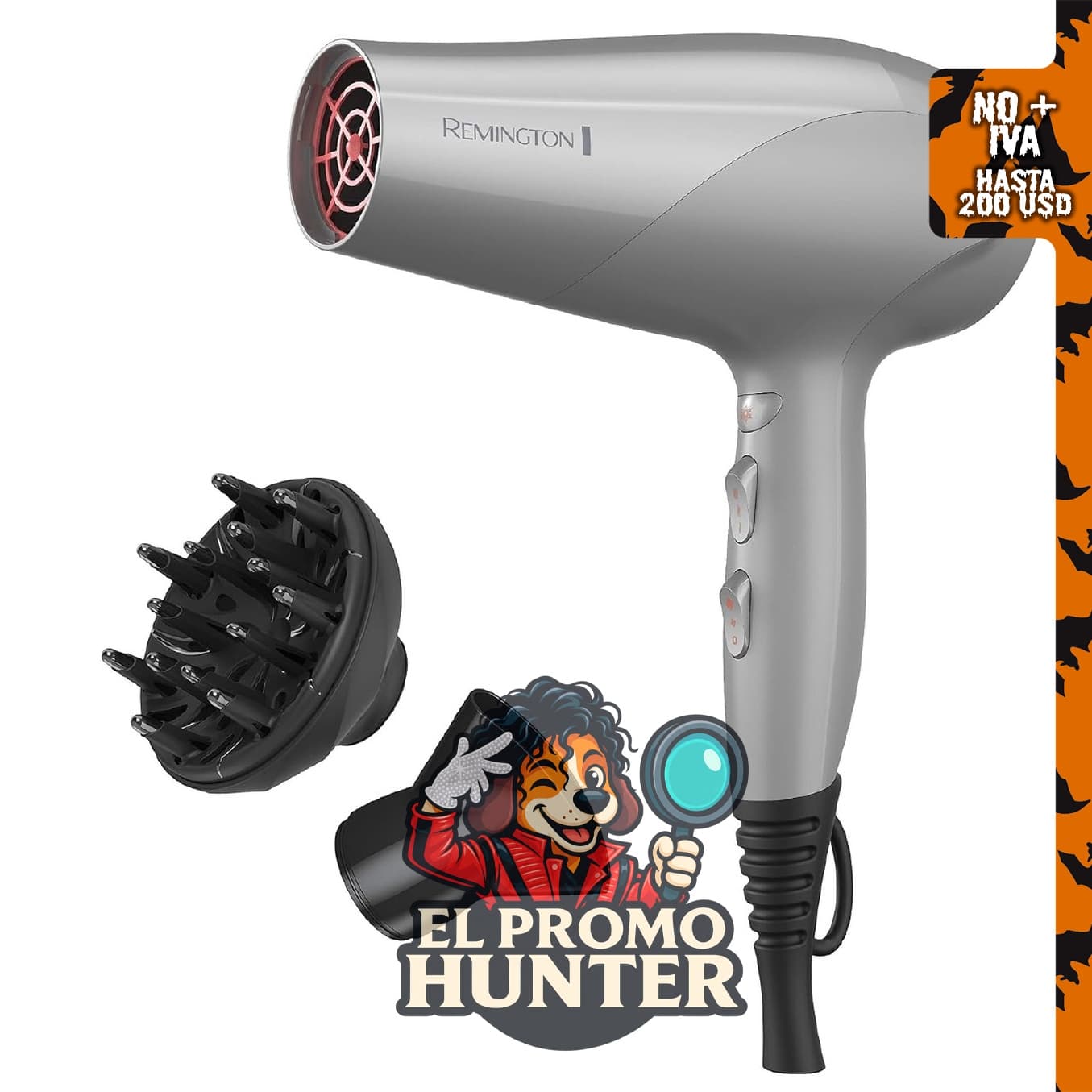 Secador de cabello Remington Damage Protection con tecnología cerámica iónica.