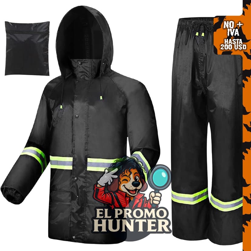 Trajes de lluvia impermeables y transpirables para hombres y mujeres, con tira reflectante.