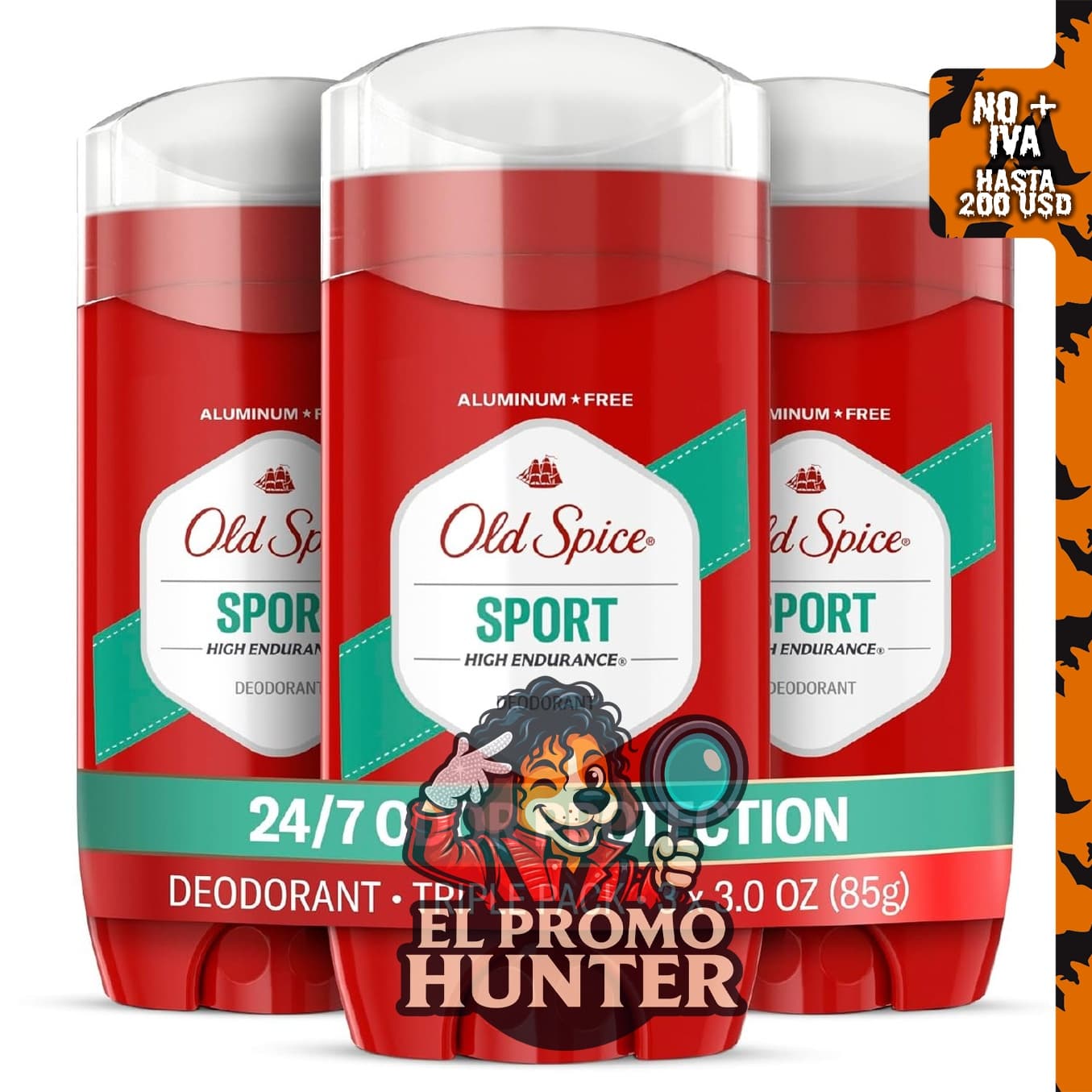 Old Spice Desodorante para hombres sin aluminio, aroma deportivo.