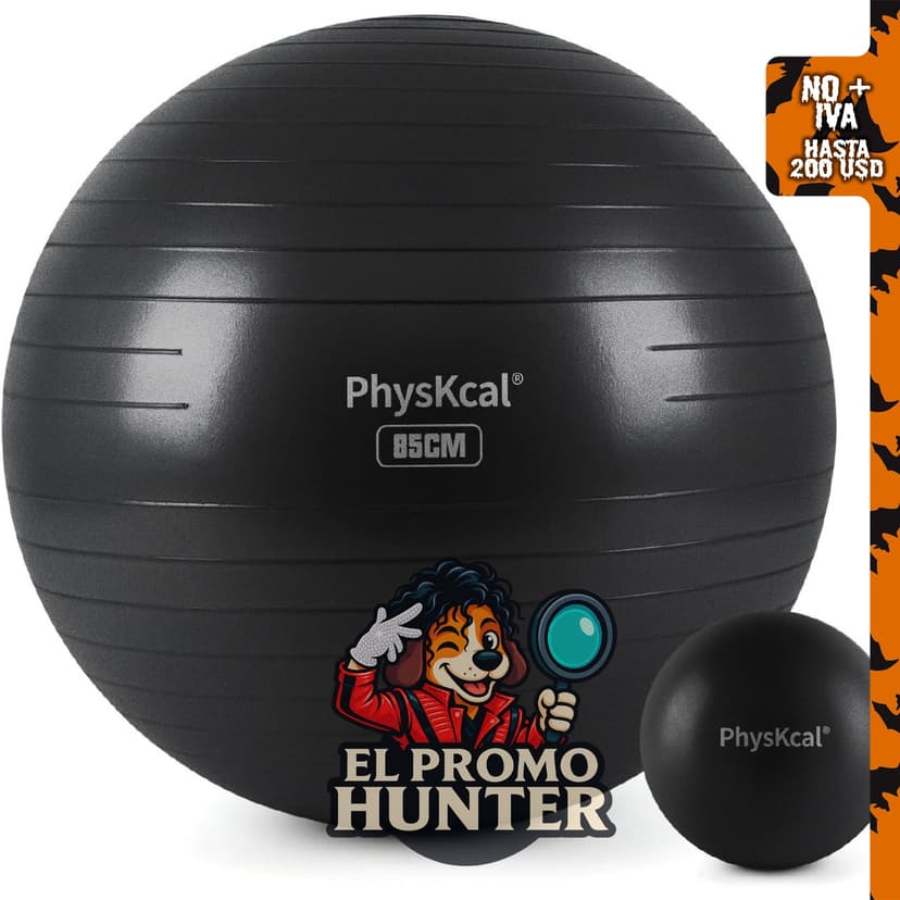 PhysKcal Pelota de yoga, set de pilates y fitness en 4 tamaños, incluye bomba.