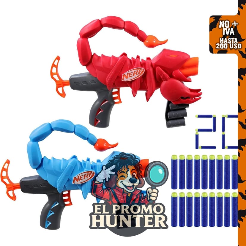 Wild Venompack, incluye 2 lanzadores Nerf y 20 dardos Nerf Elite.