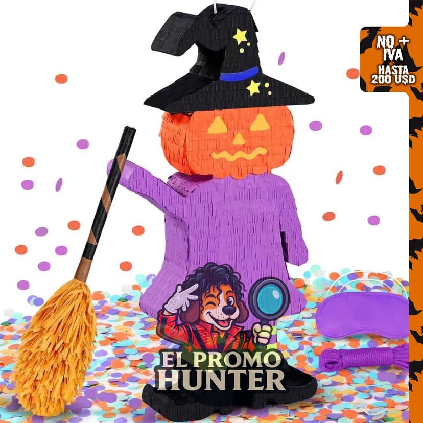Piñata grande de calabaza de Halloween de 63.5 cm.